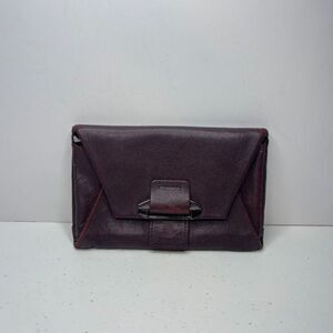 Kooba Vintage Maroon Soft Leather Clutch Stylish Wallet Womens Designer